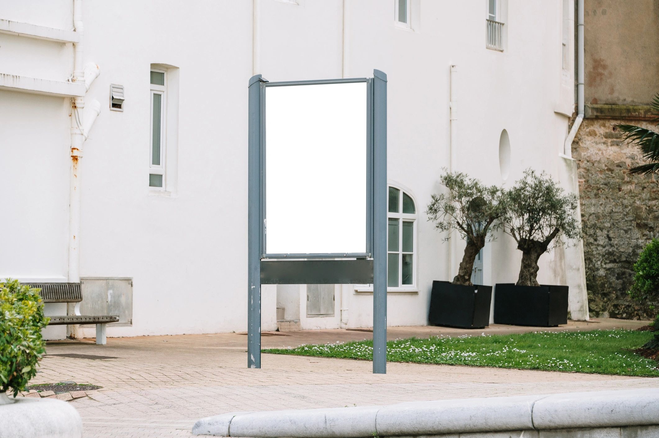 Blank poster board suitable for public notices